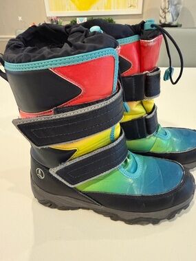 Lands' End Kids Rainbow Snow Boots - Black, Red, Yellow, Green, Blue